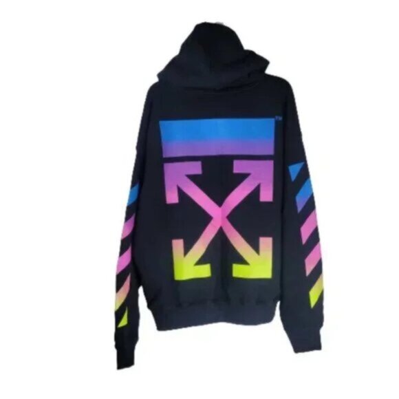 Off-White Rainbow Arrows Graphic Hoodie Size L Streetwear Essential - Picture 5 of 16